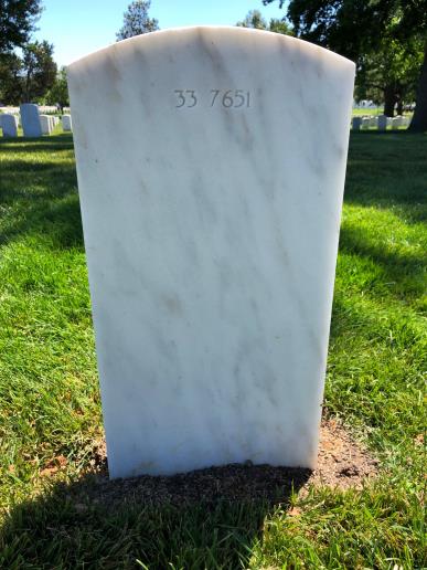 Back of headstone — Thomas P Darcy