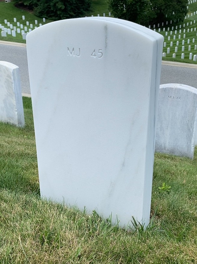 Back of headstone — John Adams