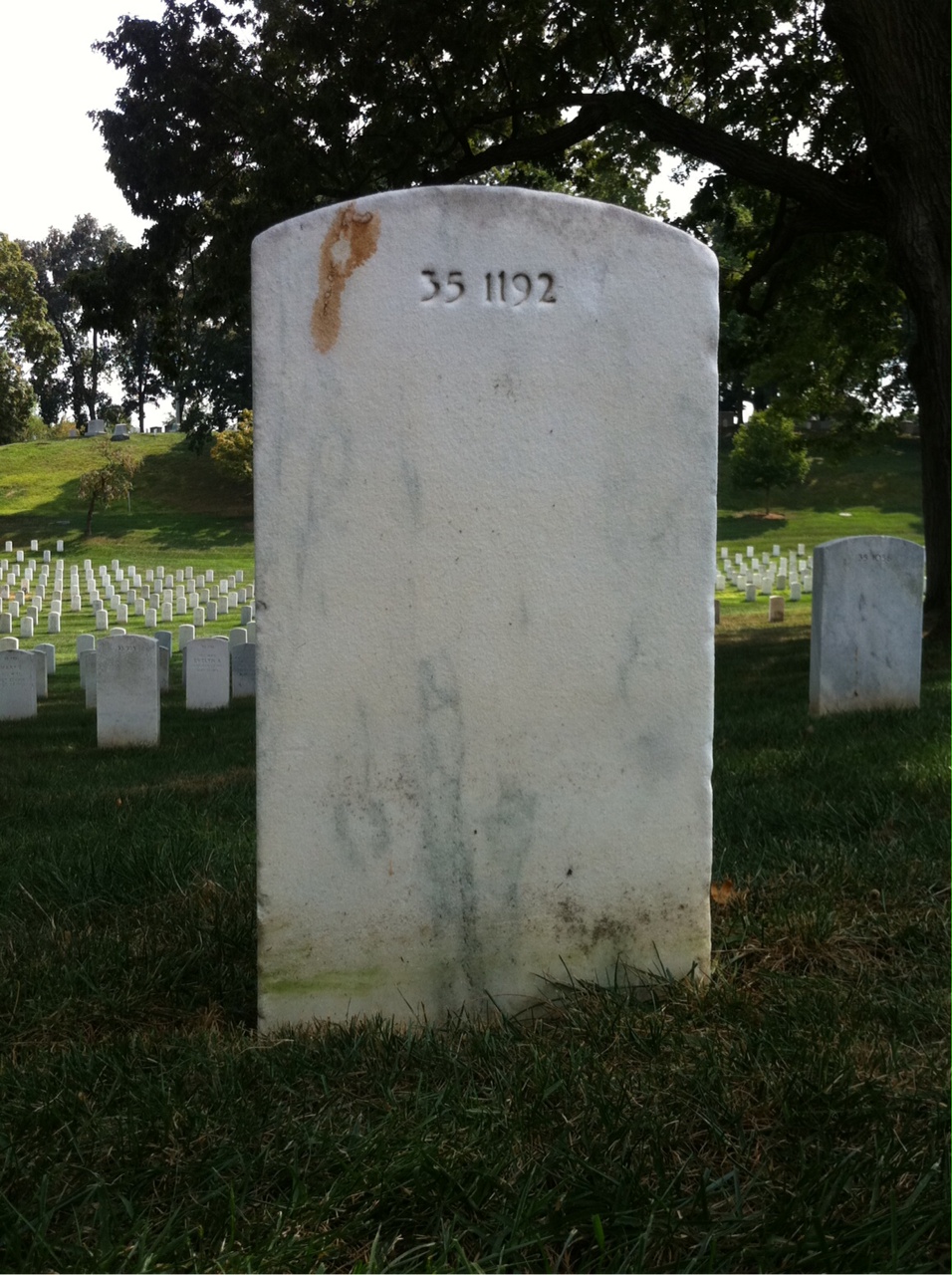 Back of headstone — Thomas J Smith