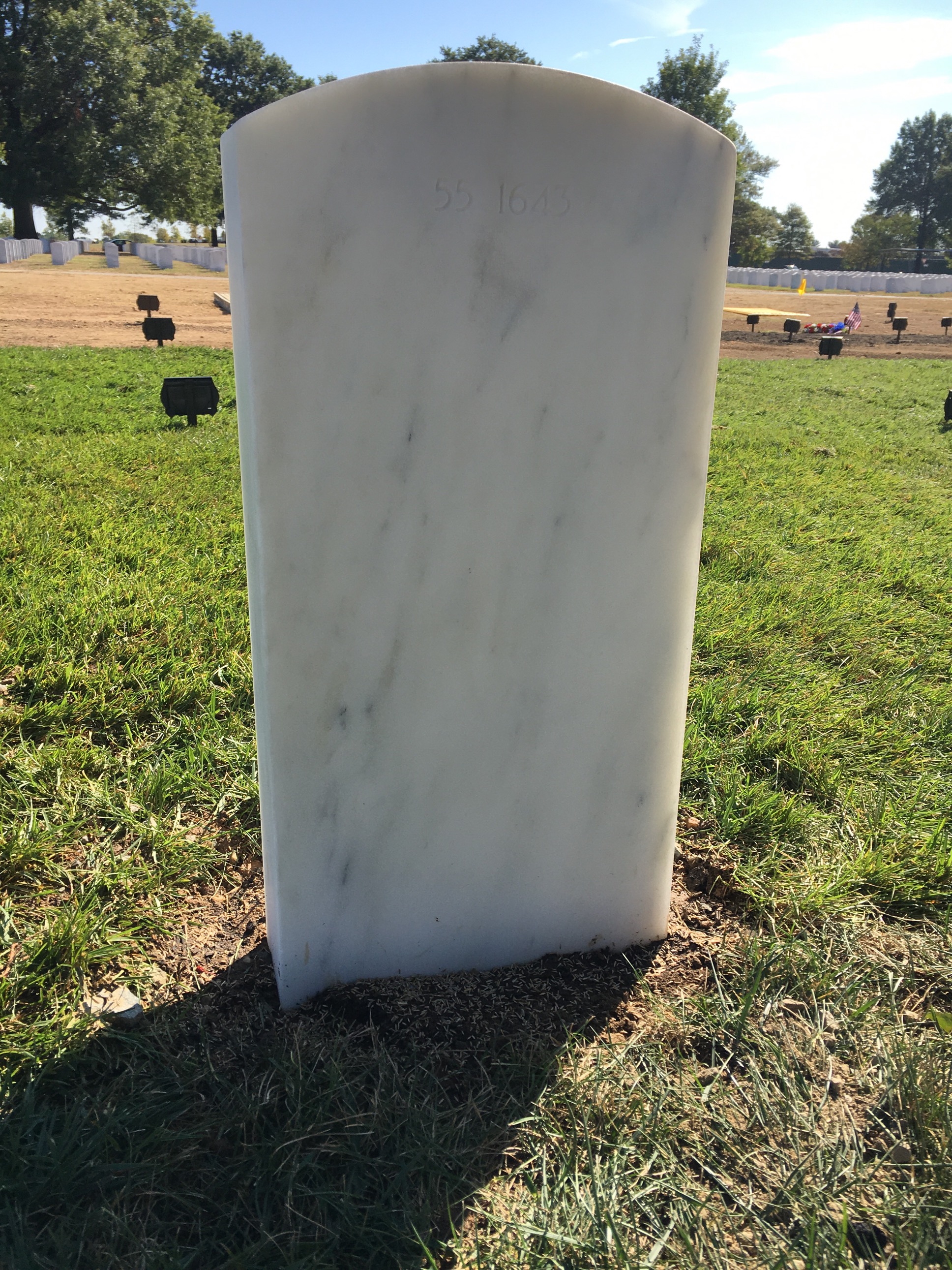 Back of headstone — Wilson Wright