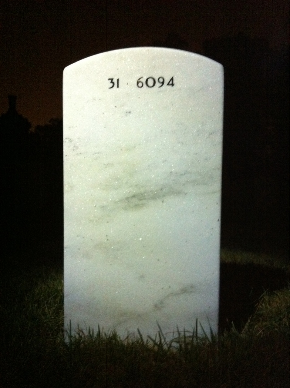 Back of headstone — James Robie