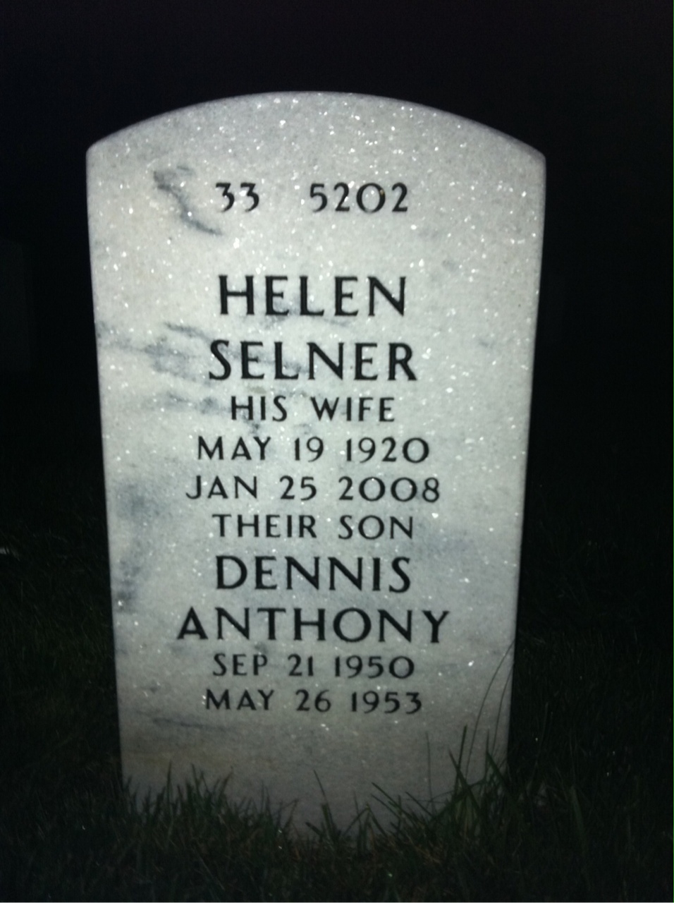 Back of headstone — Isauro Bazan
