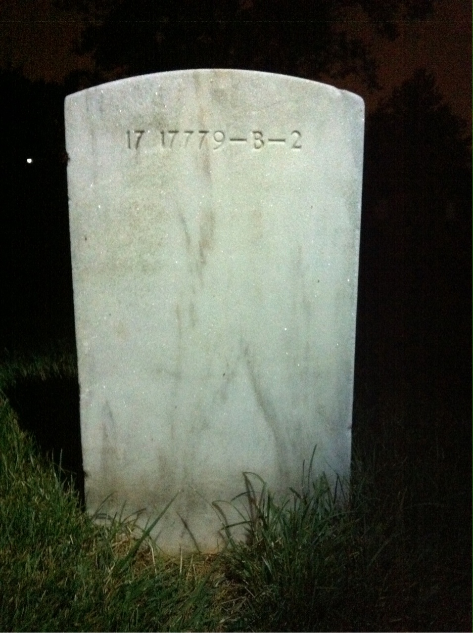 Back of headstone — Hugh Moore