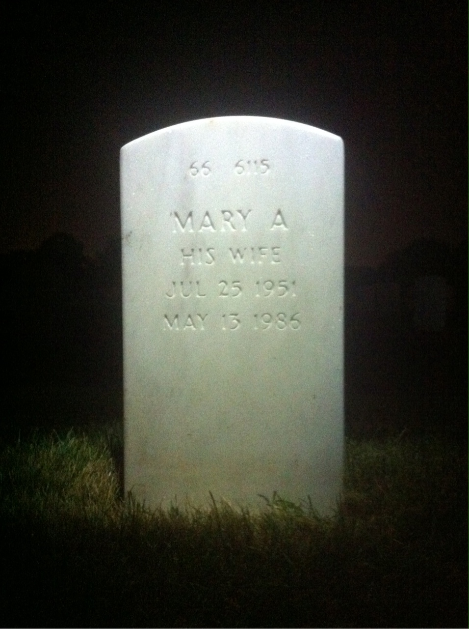 Back of headstone — David Gibson