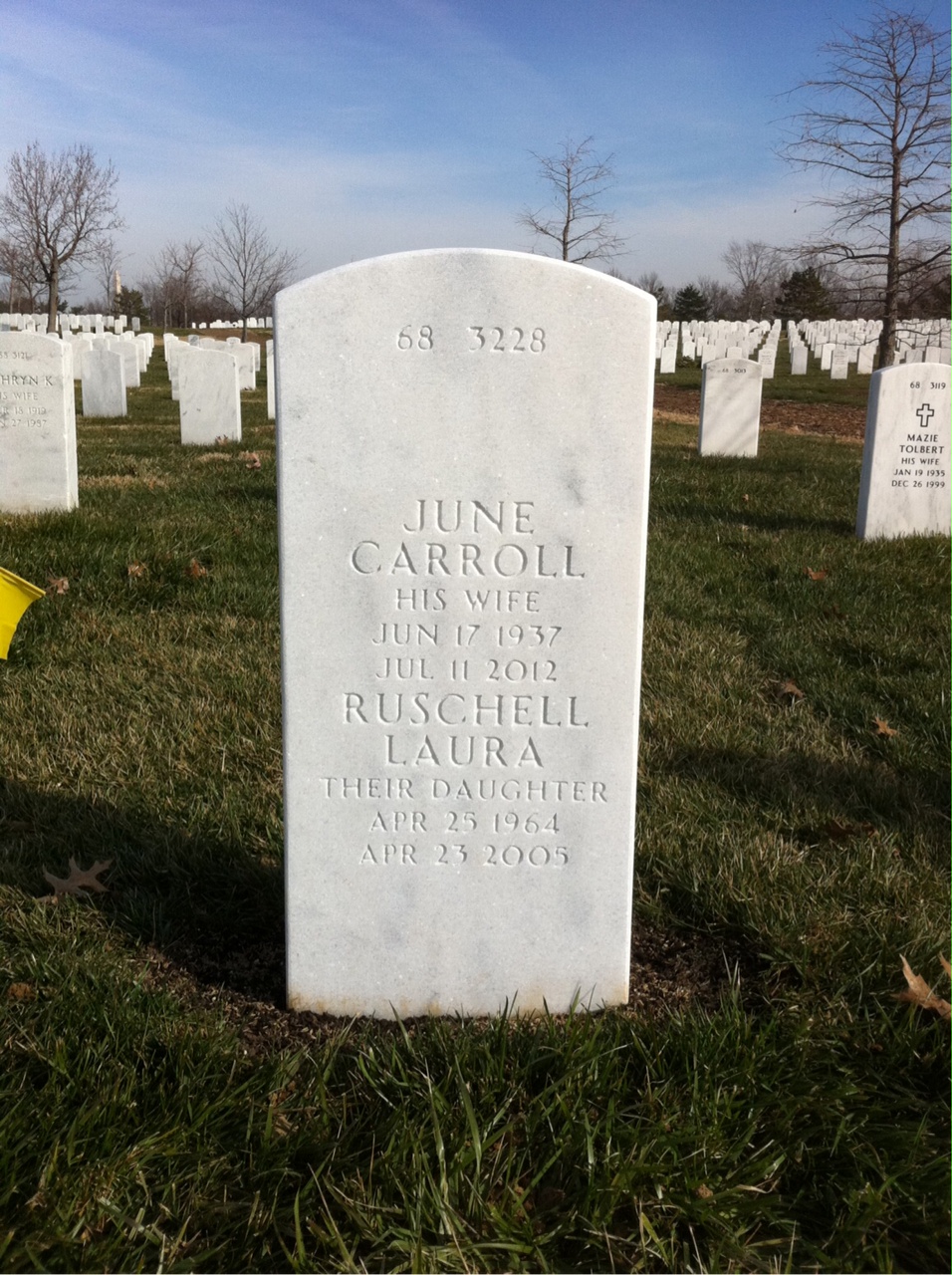 Back of headstone — Russel Harris