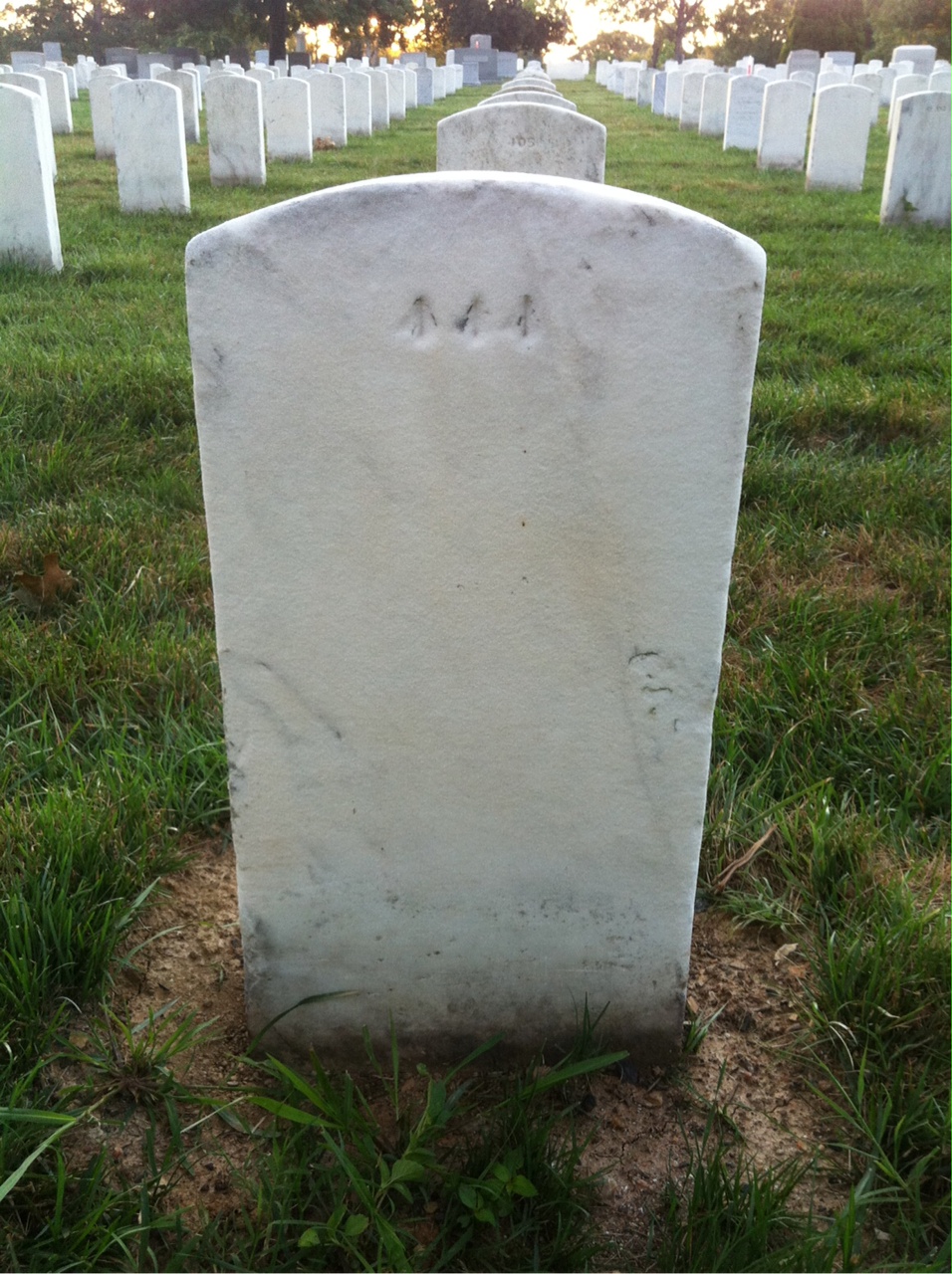 Back of headstone — Infant Andrews