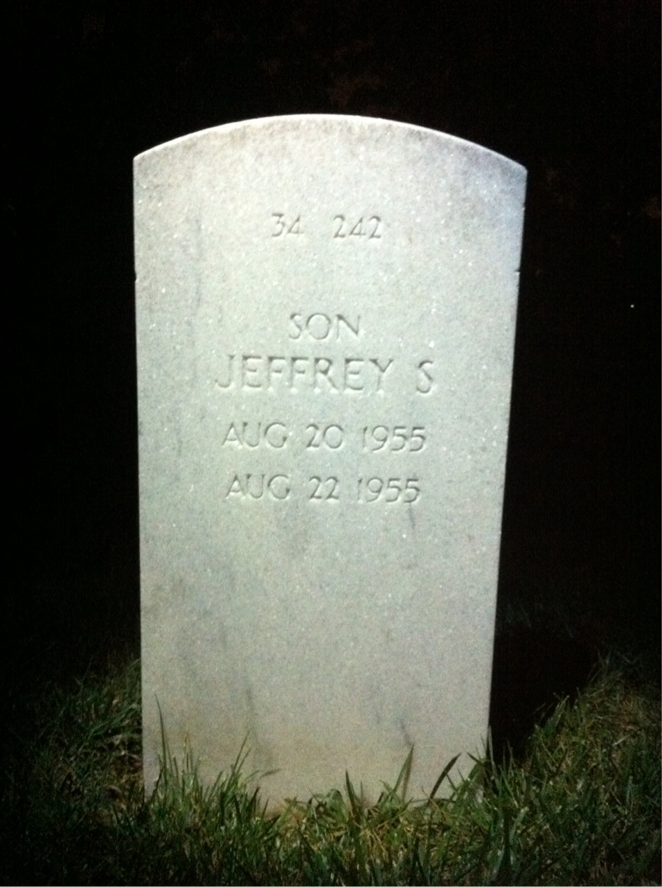 Back of headstone — George Mitchell