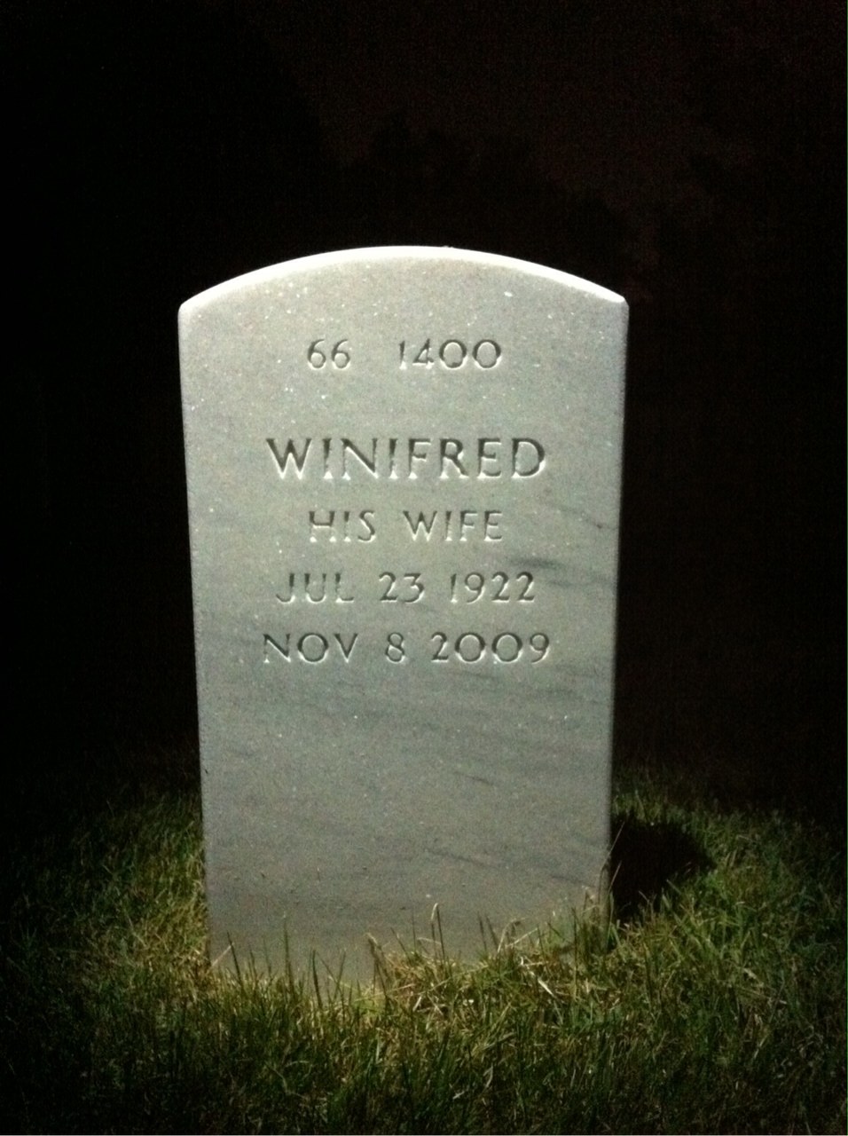 Back of headstone — William Ball