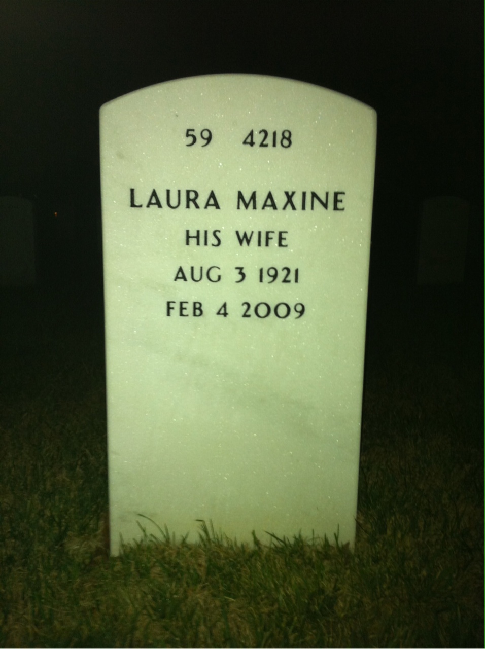 Back of headstone — Robert Morrow