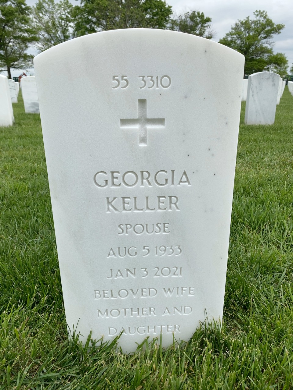 Back of headstone — William Kenneth Keller