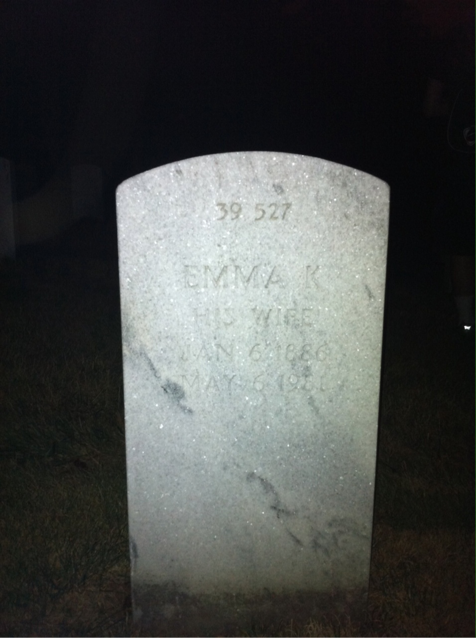 Back of headstone — George Anderson