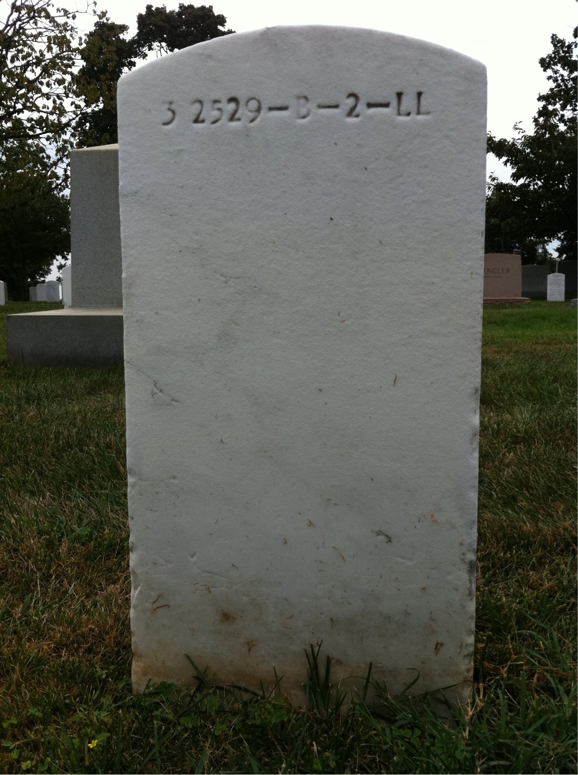 Back of headstone — Not Captured Monahan