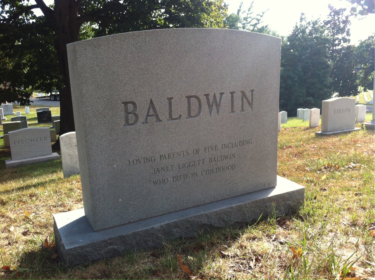 Back of headstone — Clarke Baldwin