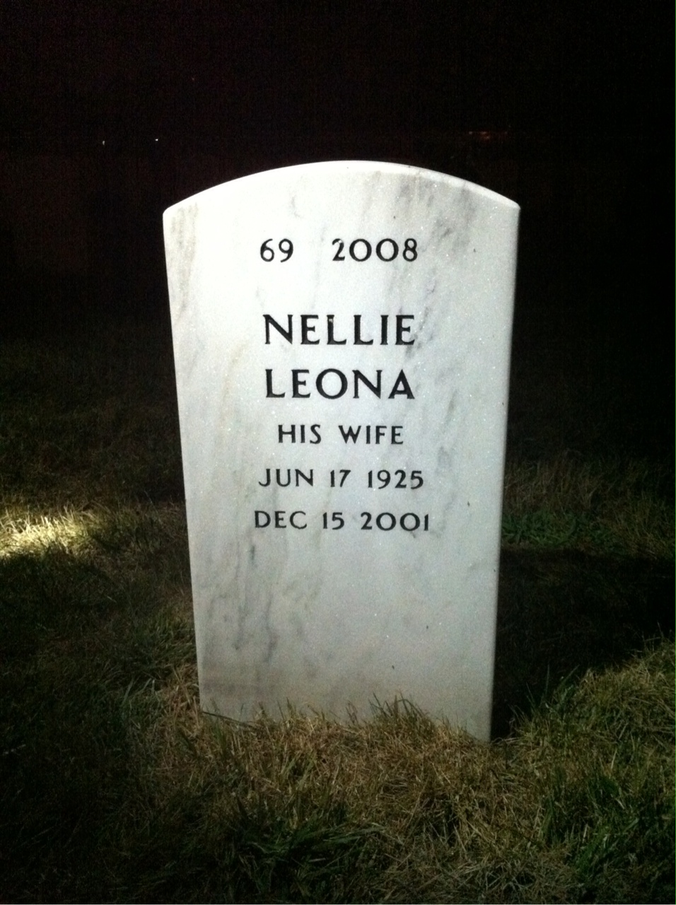 Back of headstone — Harvey Owen