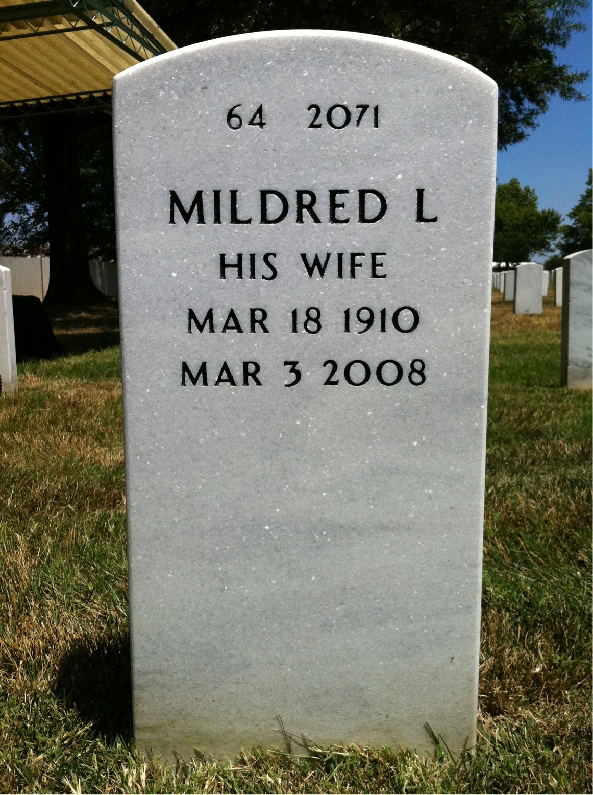 Back of headstone — Ross Mahachek