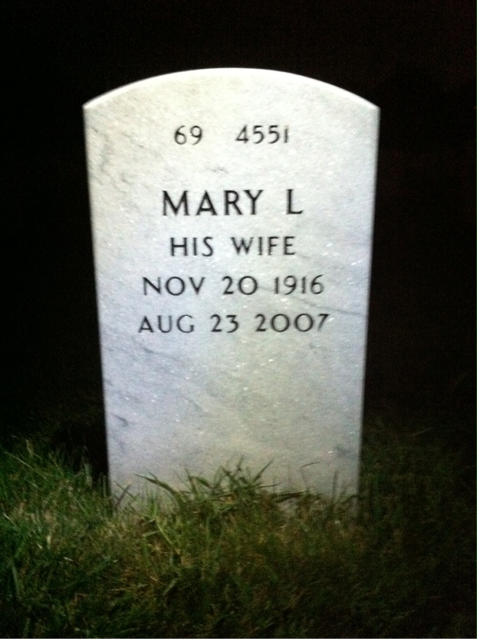 Back of headstone — Walter Murphy