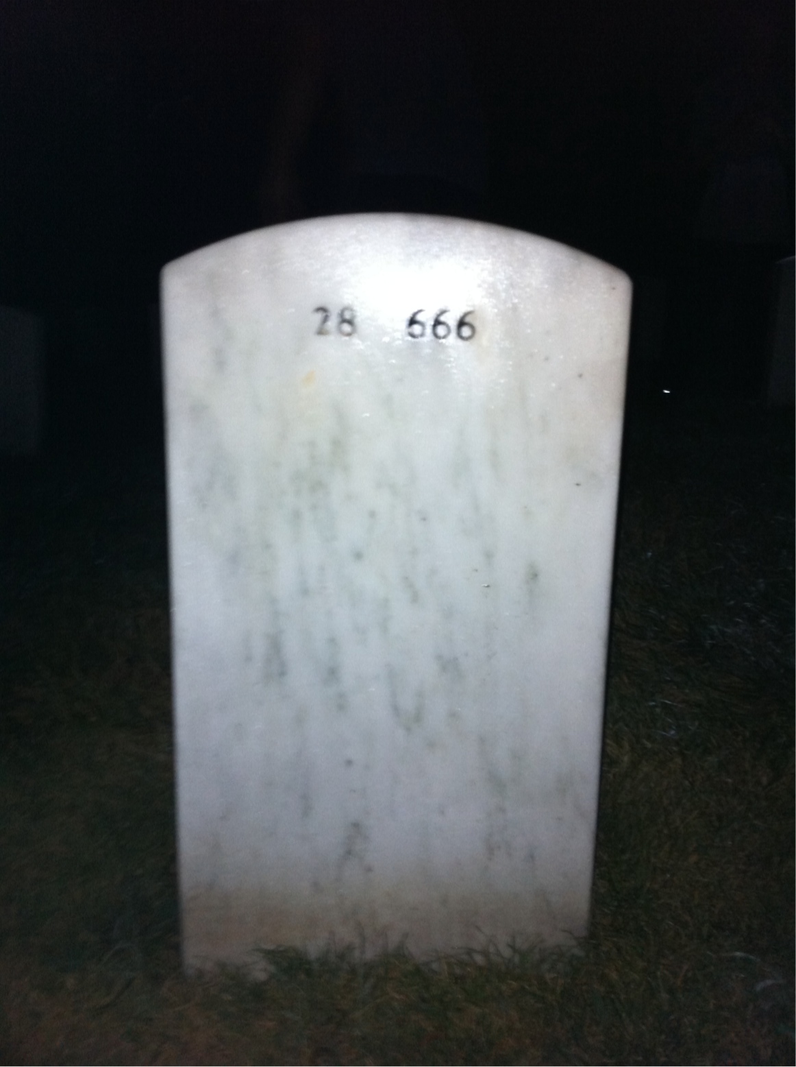 Back of headstone — James Dendy
