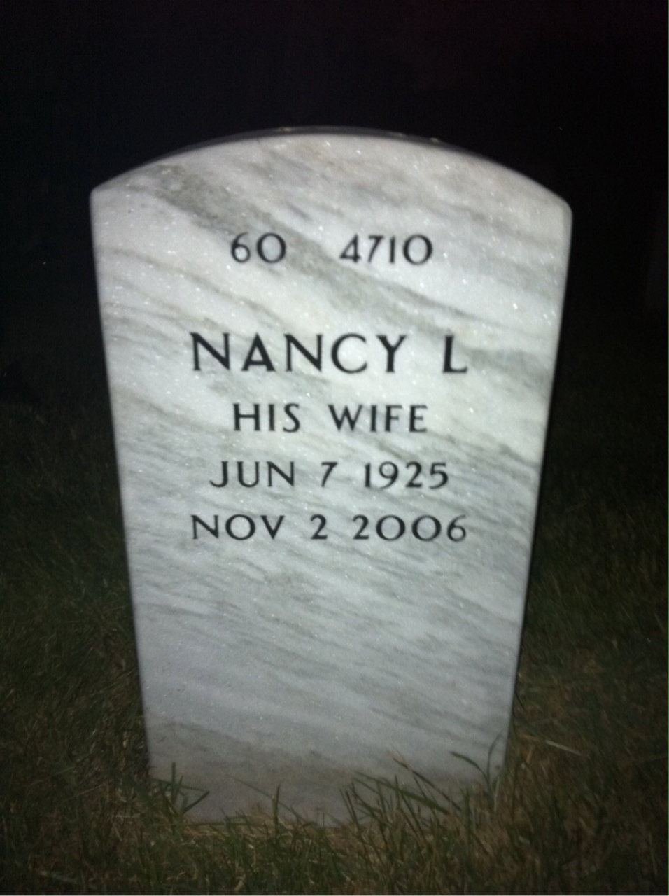 Back of headstone — Maurice Fisher