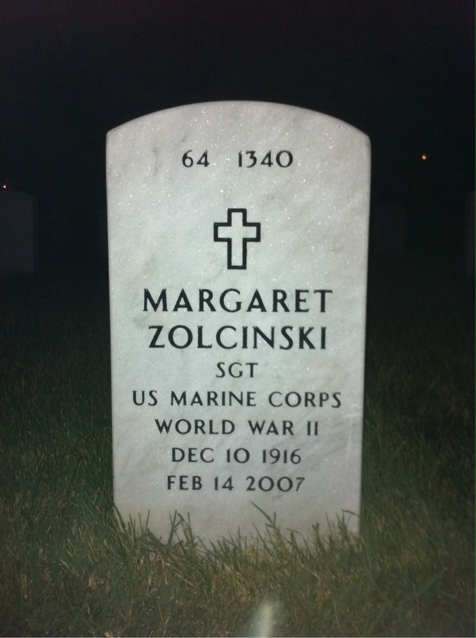 Back of headstone — Eugene Zolcinski