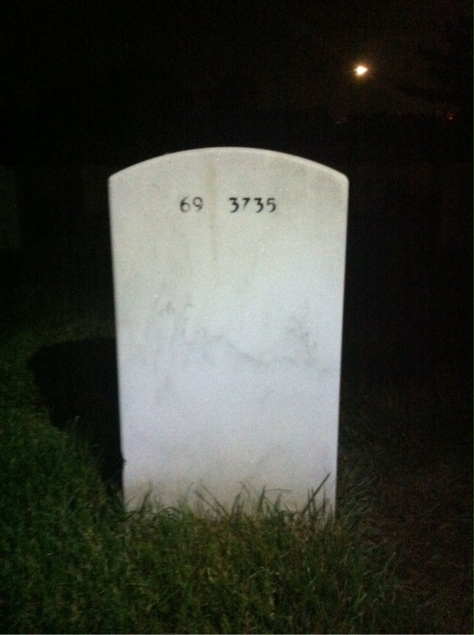 Back of headstone — John Short