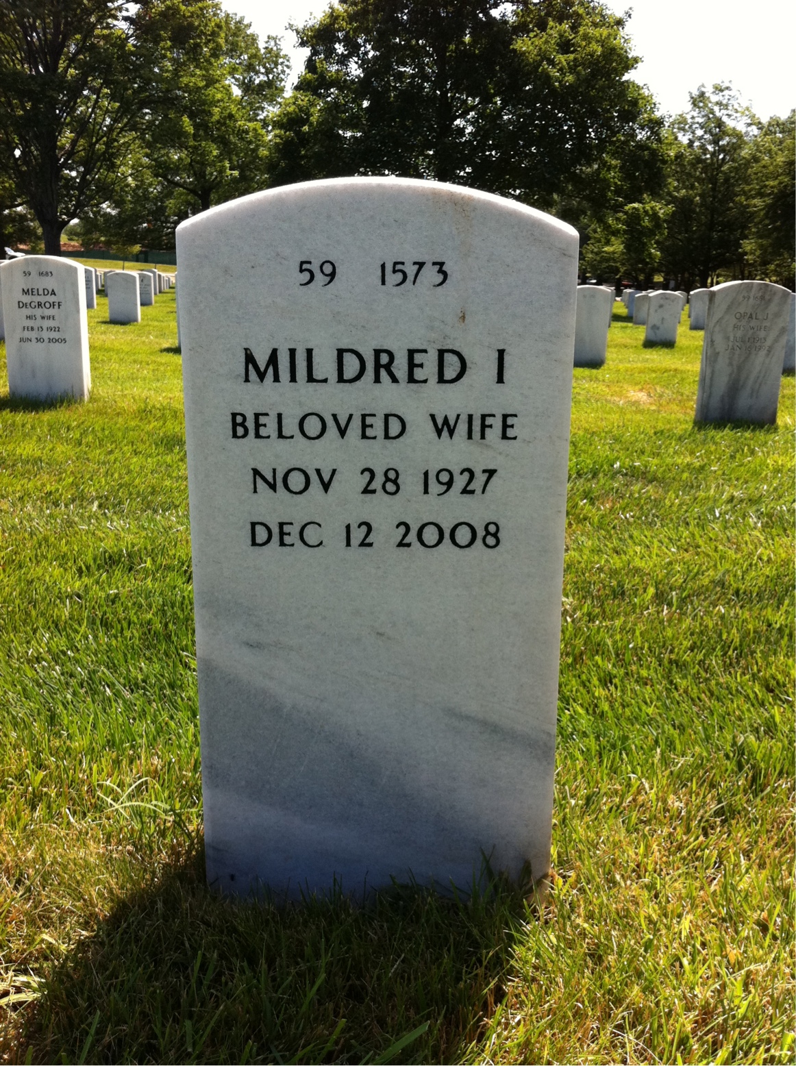 Back of headstone — Eugene Whisner