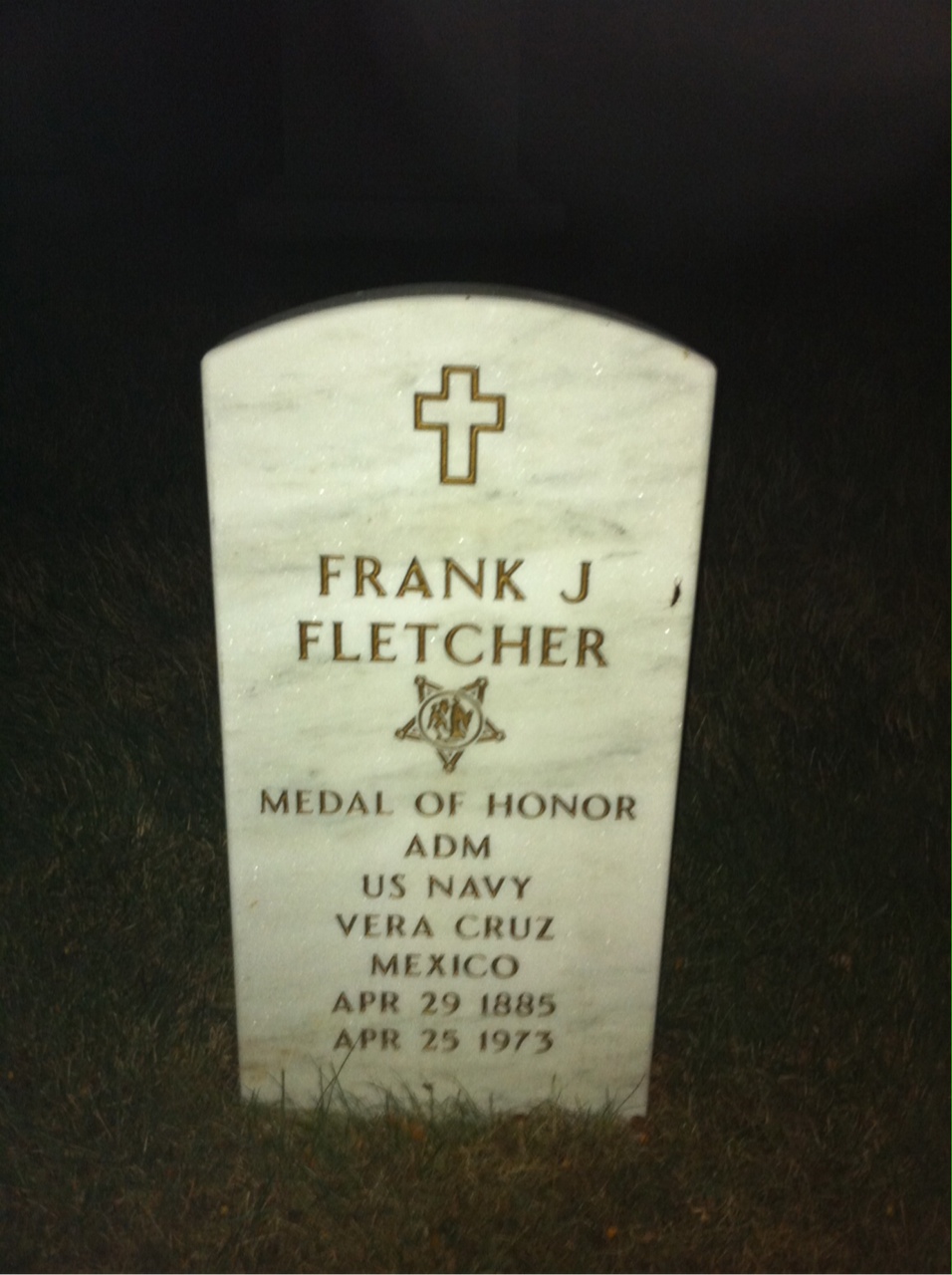 Headstone shared by 2 interments, including Frank Jack Fletcher