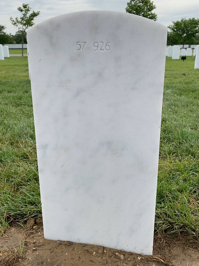 Back of headstone — Travis Nathan George