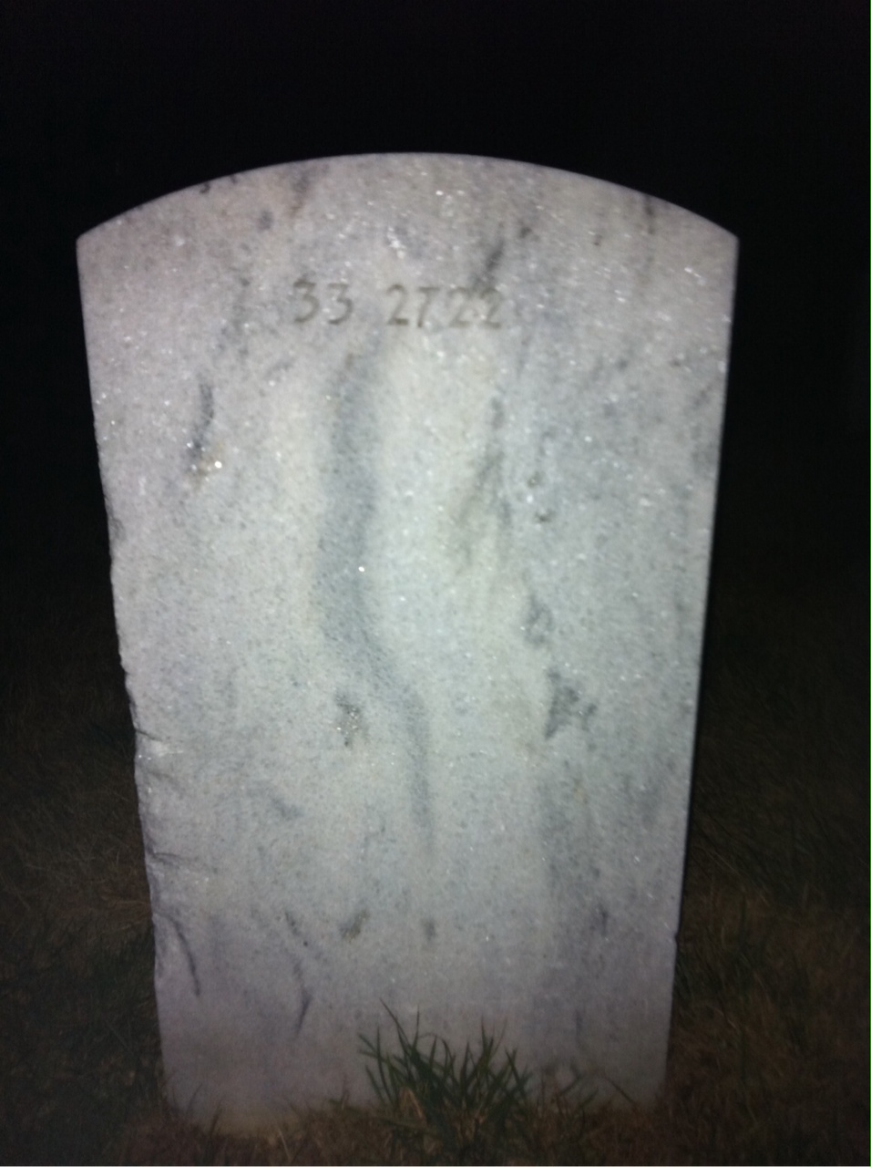 Back of headstone — Nancy Allman