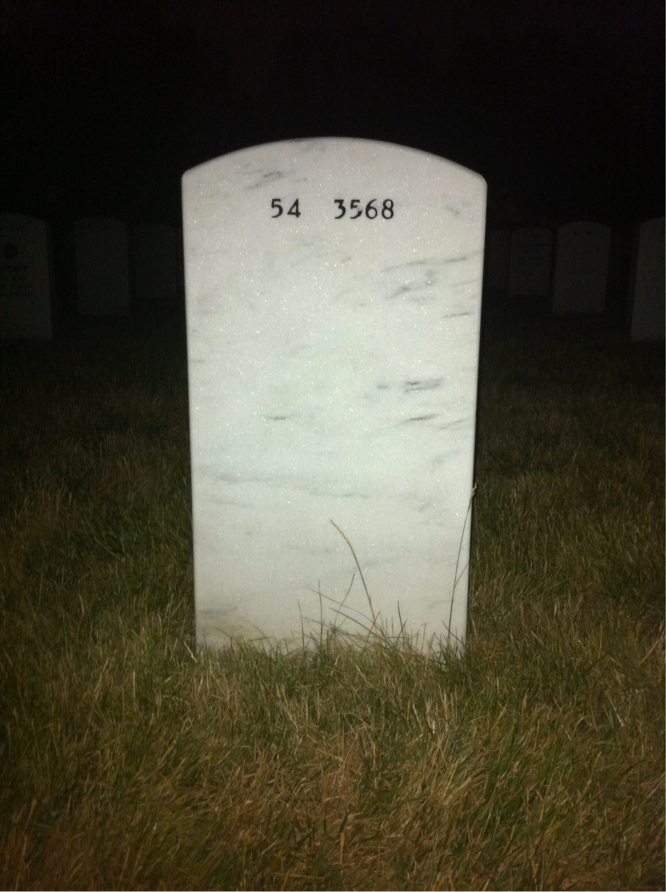 Back of headstone — Kenton Mcfarland