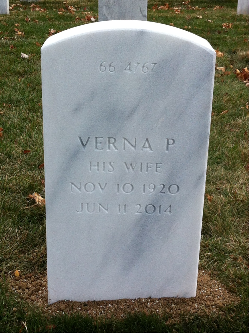 Back of headstone — Wallace Nichols