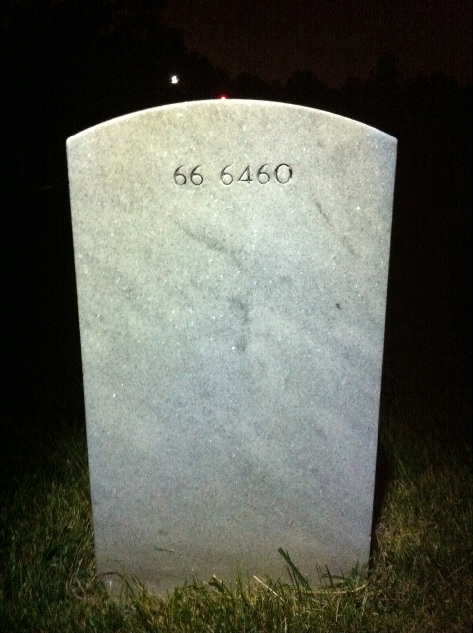 Back of headstone — William Silvester Hall