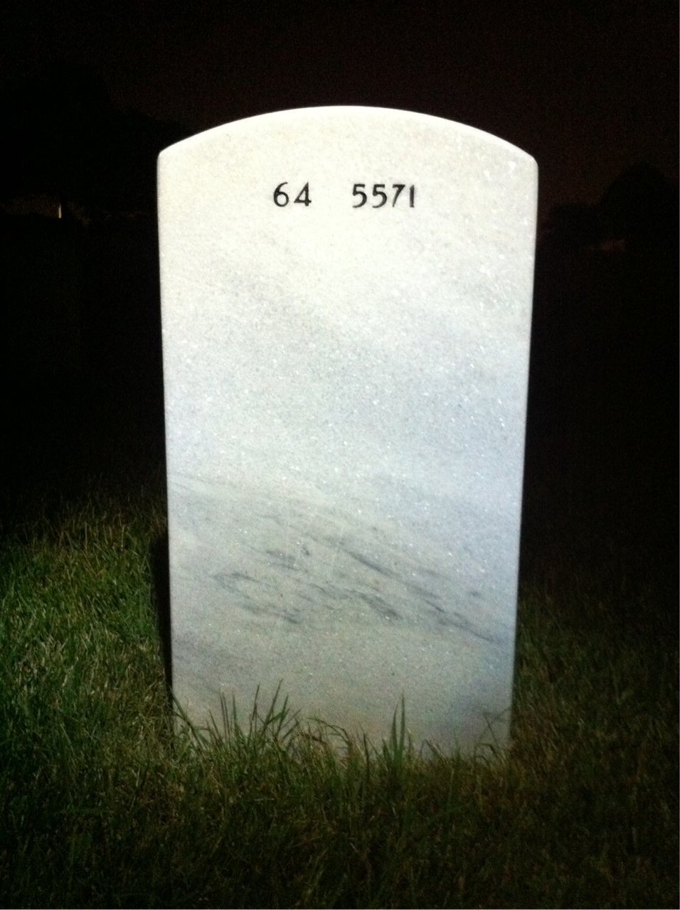 Back of headstone — O C Steele