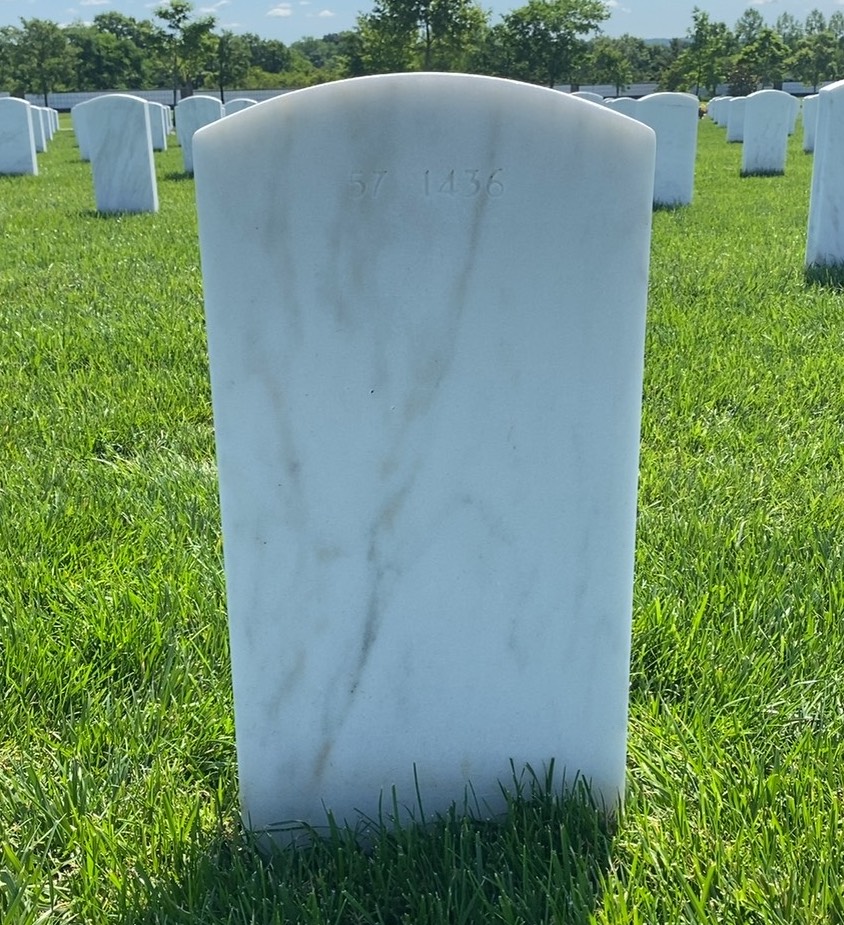 Back of headstone — William Allgaier