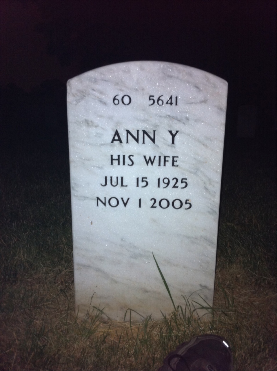 Back of headstone — William Duvall