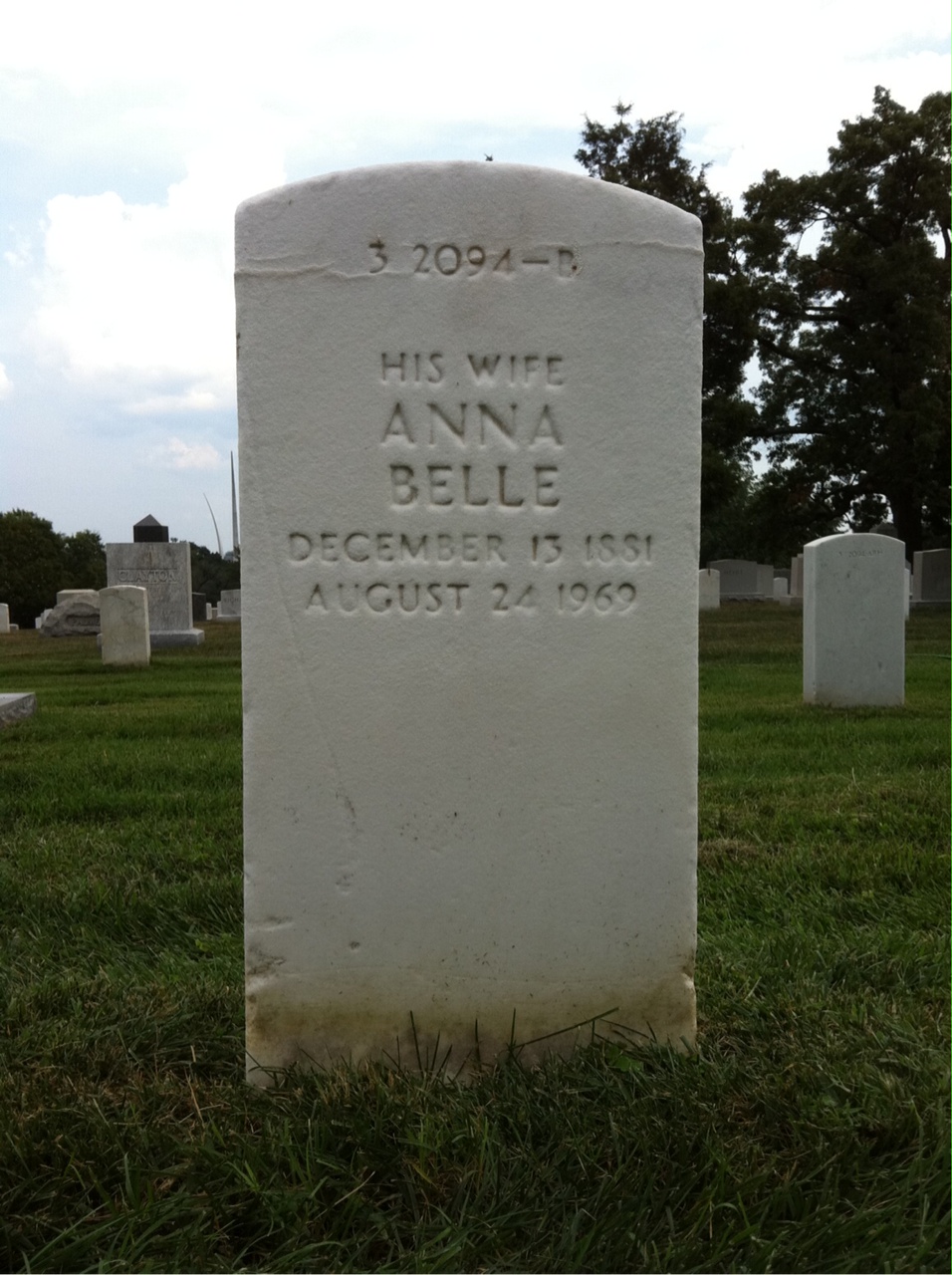 Back of headstone — Robert Collins