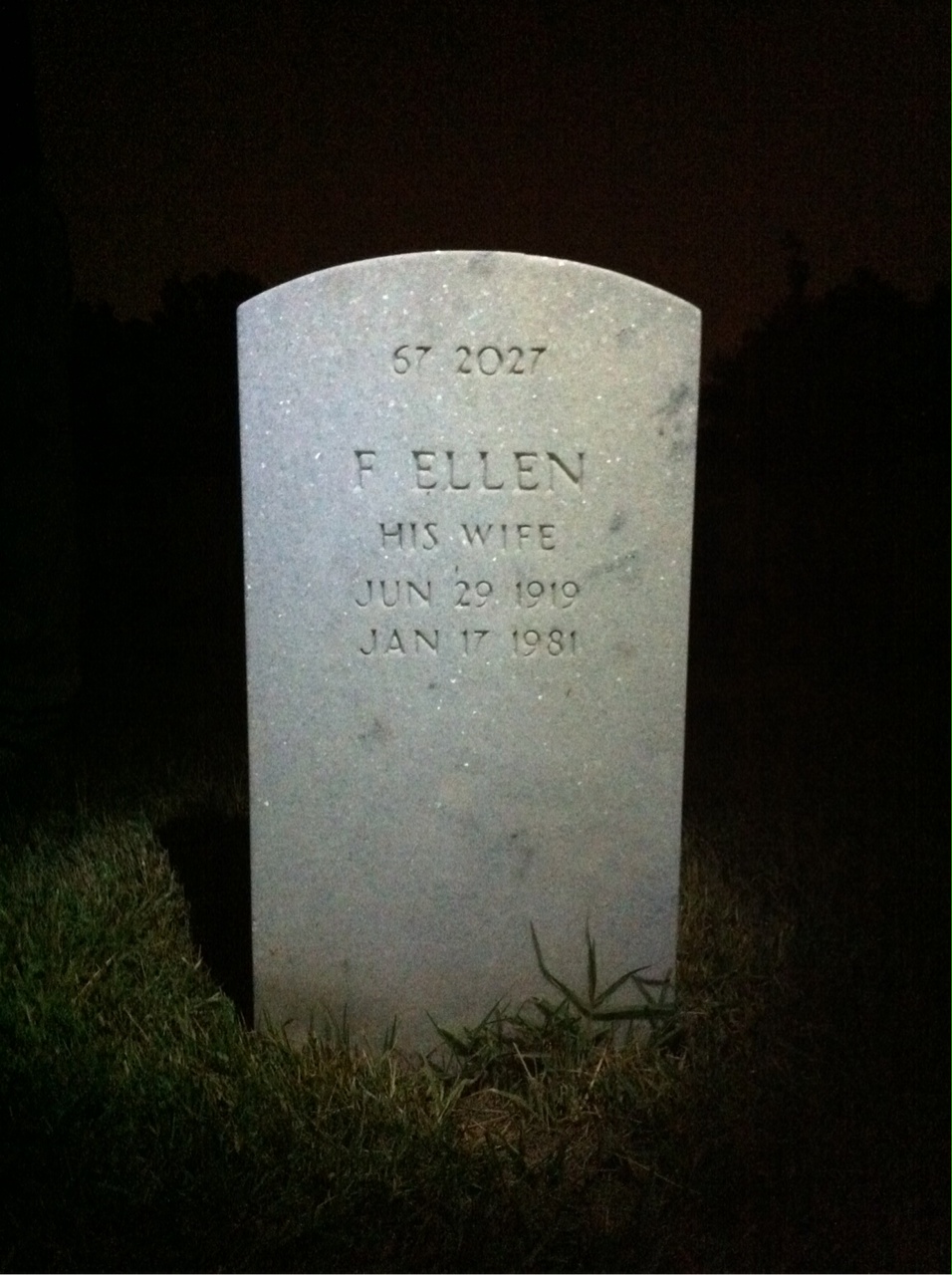 Back of headstone — William Bennett