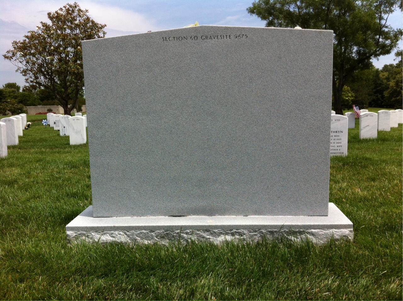 Back of headstone — Patrick Williamson