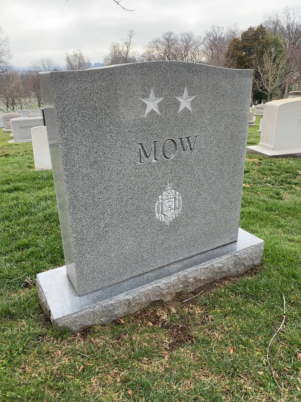 Back of headstone — Douglas Mow