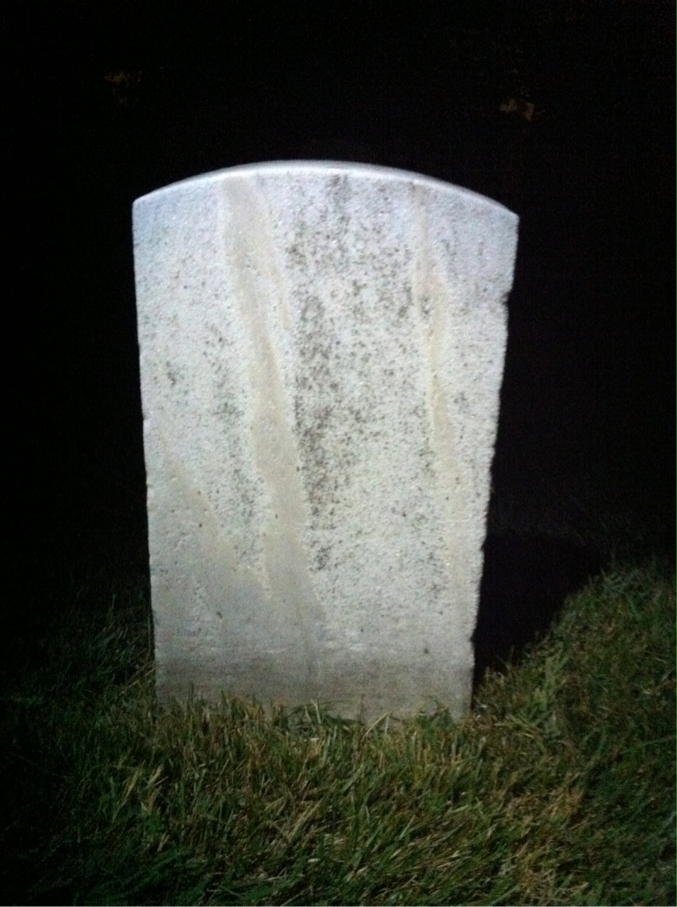 Back of headstone — Ernestine Adams