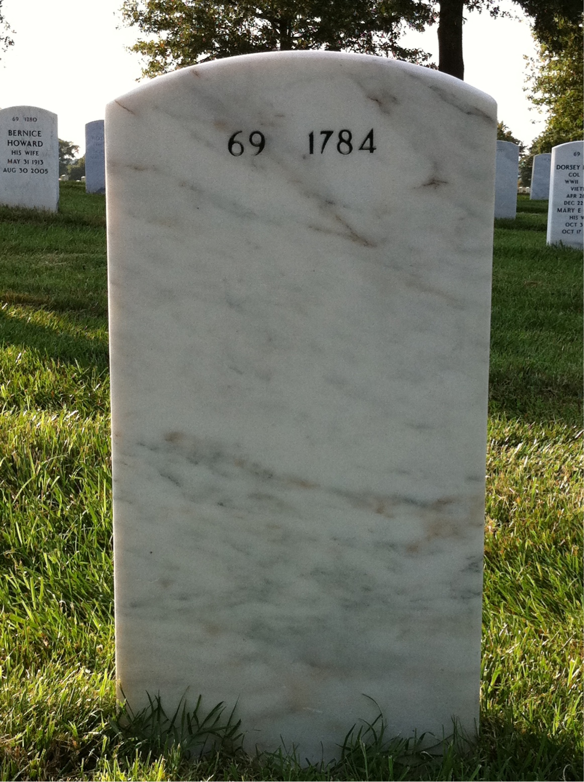 Back of headstone — Alton Morris