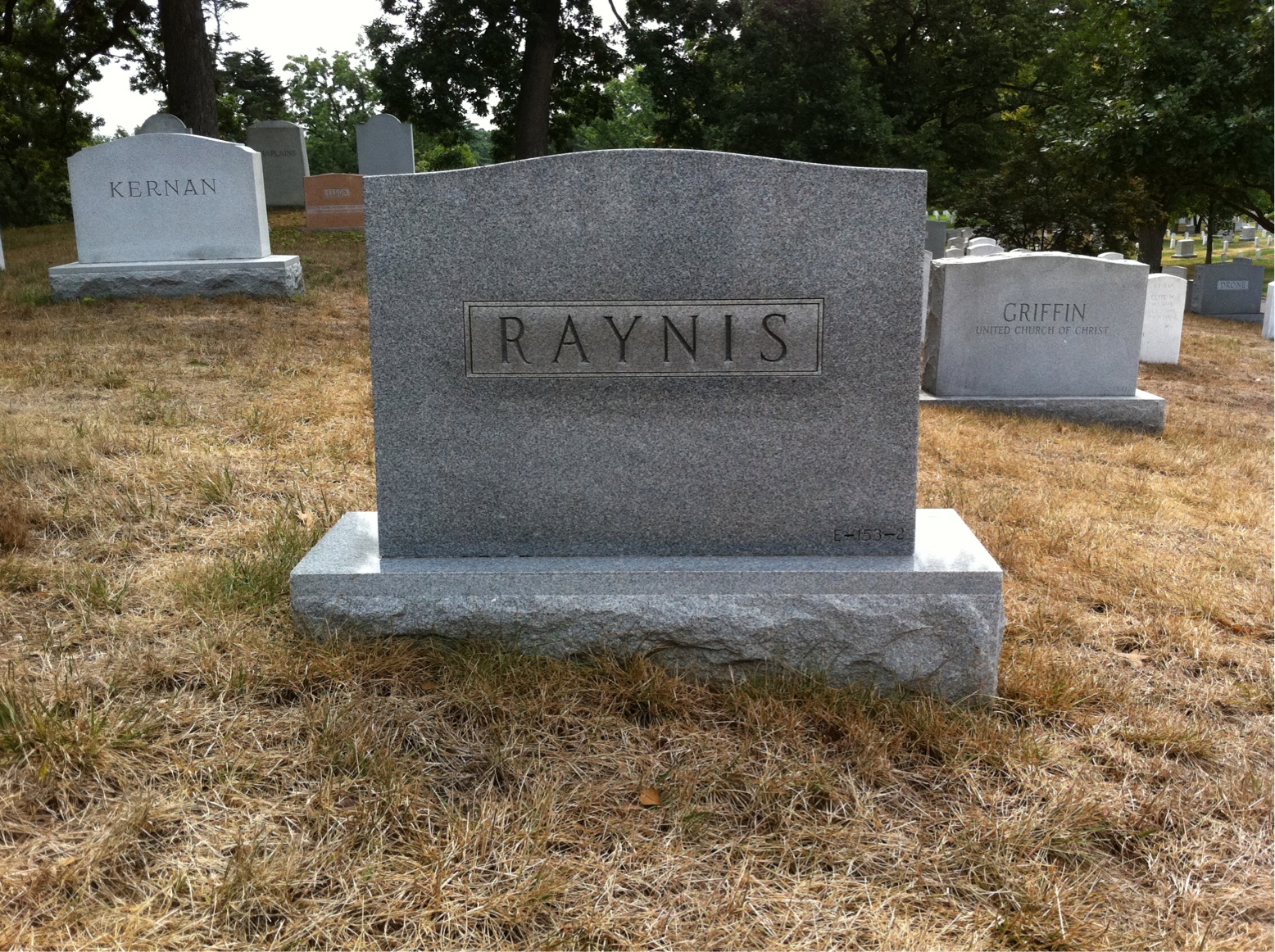 Back of headstone — Edgar Raynis