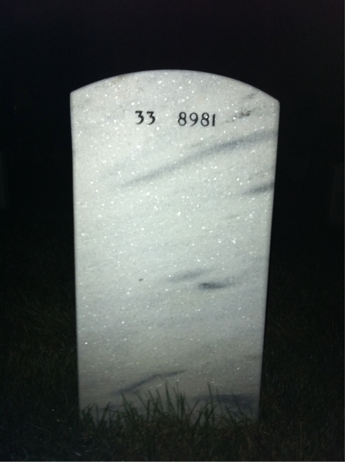 Back of headstone — Vincent Mc Carthy