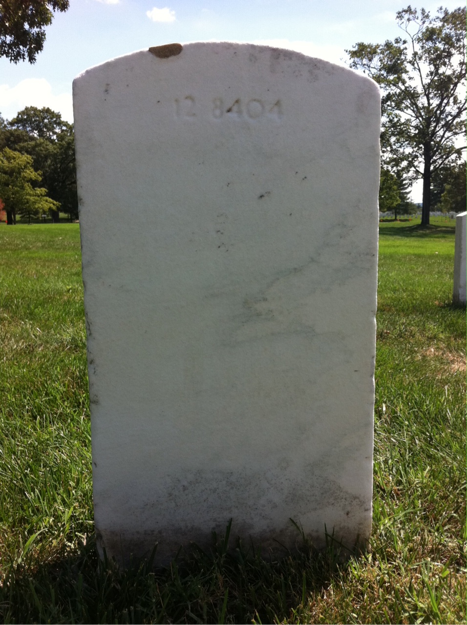 Back of headstone — Charles Bradbury