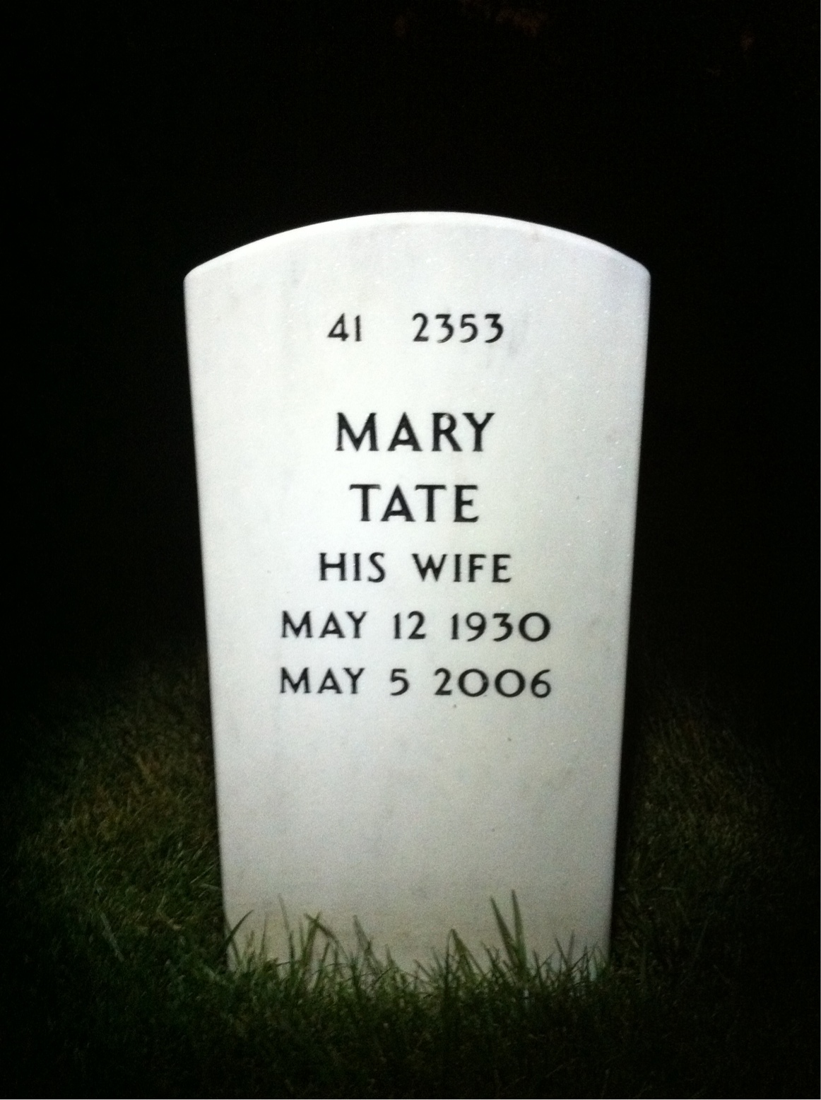 Back of headstone — Theodore Moore