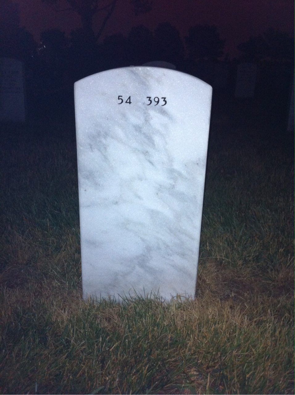 Back of headstone — William Balser