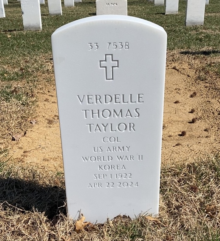 Back of headstone — Herbert Taylor