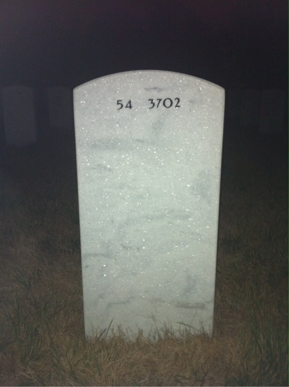 Back of headstone — Melvin Brown