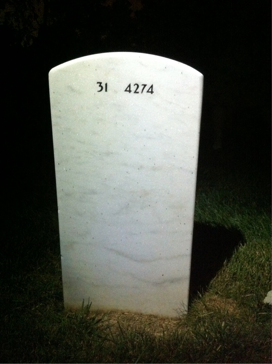 Back of headstone — Ralph Karnes