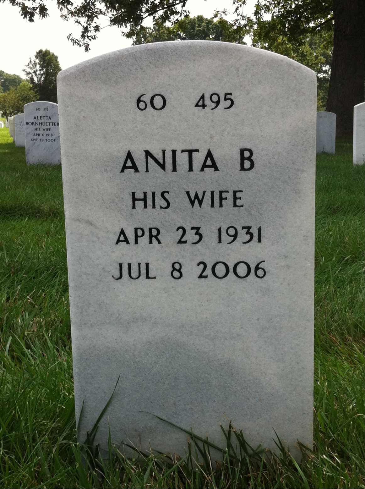 Back of headstone — Ned Mcdonald
