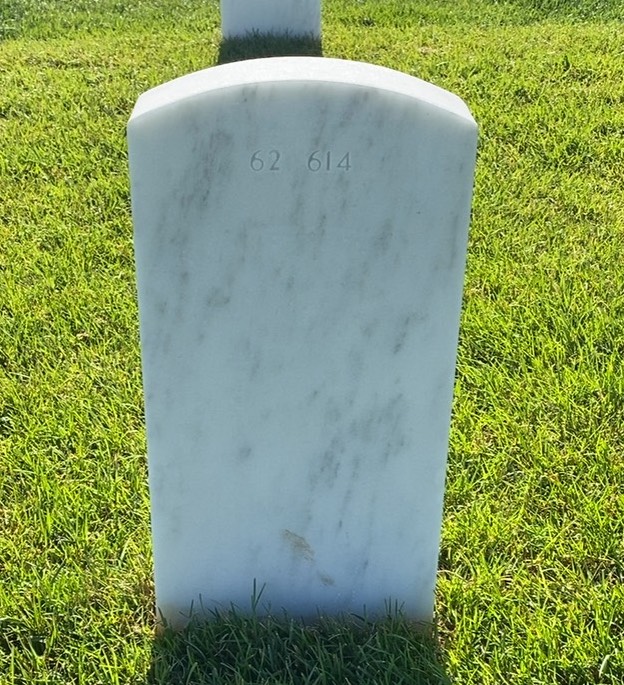 Back of headstone — Dwight Mosby